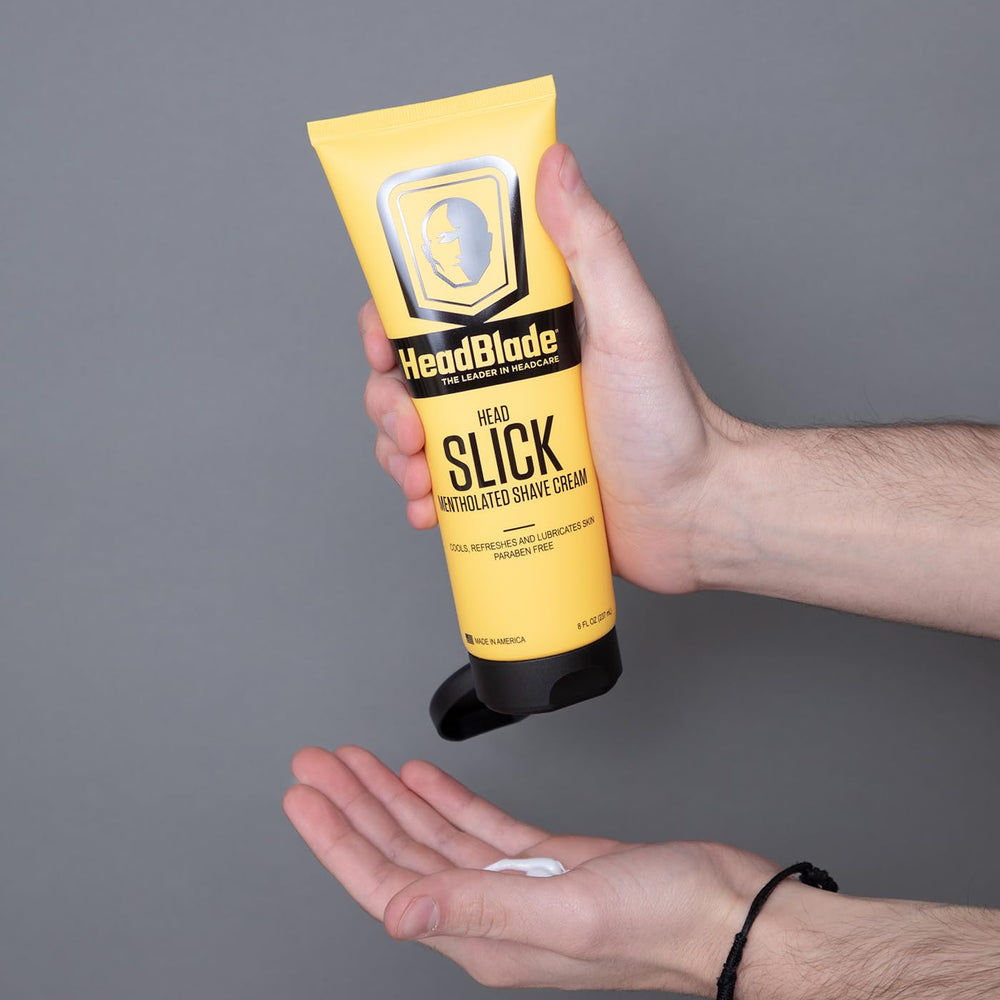 HeadBlade HeadSlick water-soluble formula allows quick rinsing after shaving.