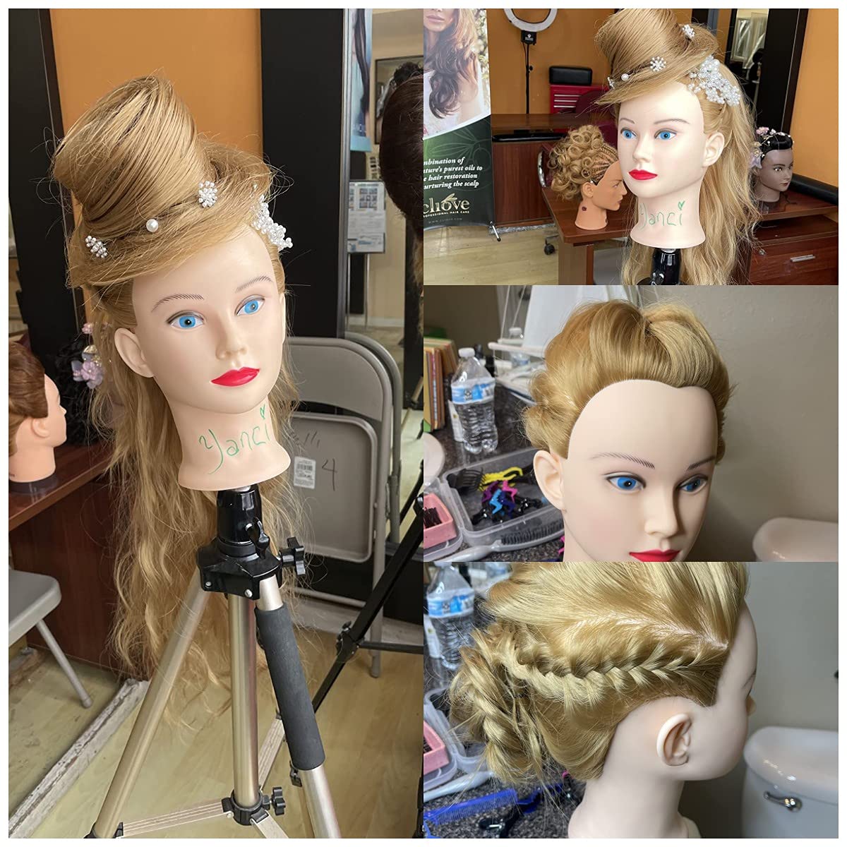 Headdoll head ideal for cosmetology school training