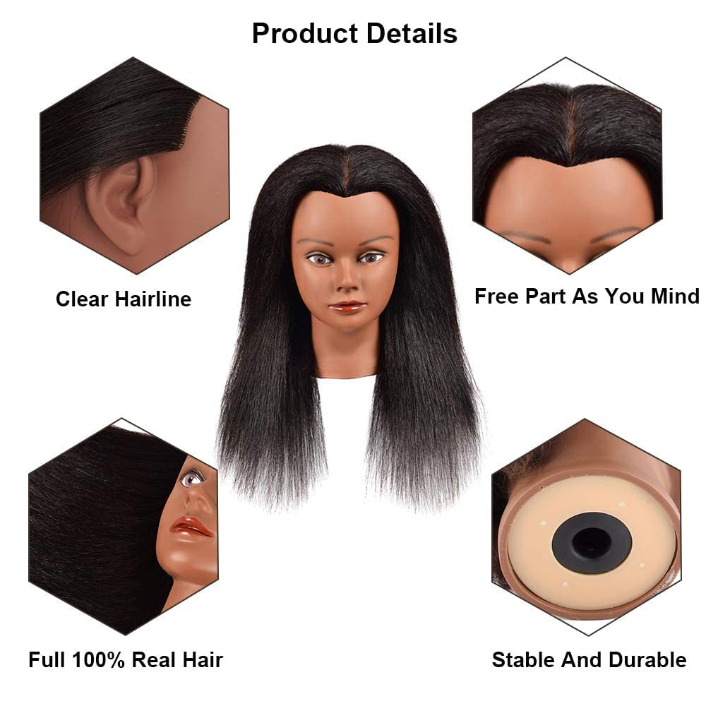 headdoll mannequin head natural scalp closeup highlights authentic texture for training.