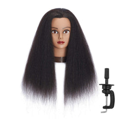 HEADFIX mannequin head with 16-inch real hair for versatile styling practice (cutting, curling, braiding)