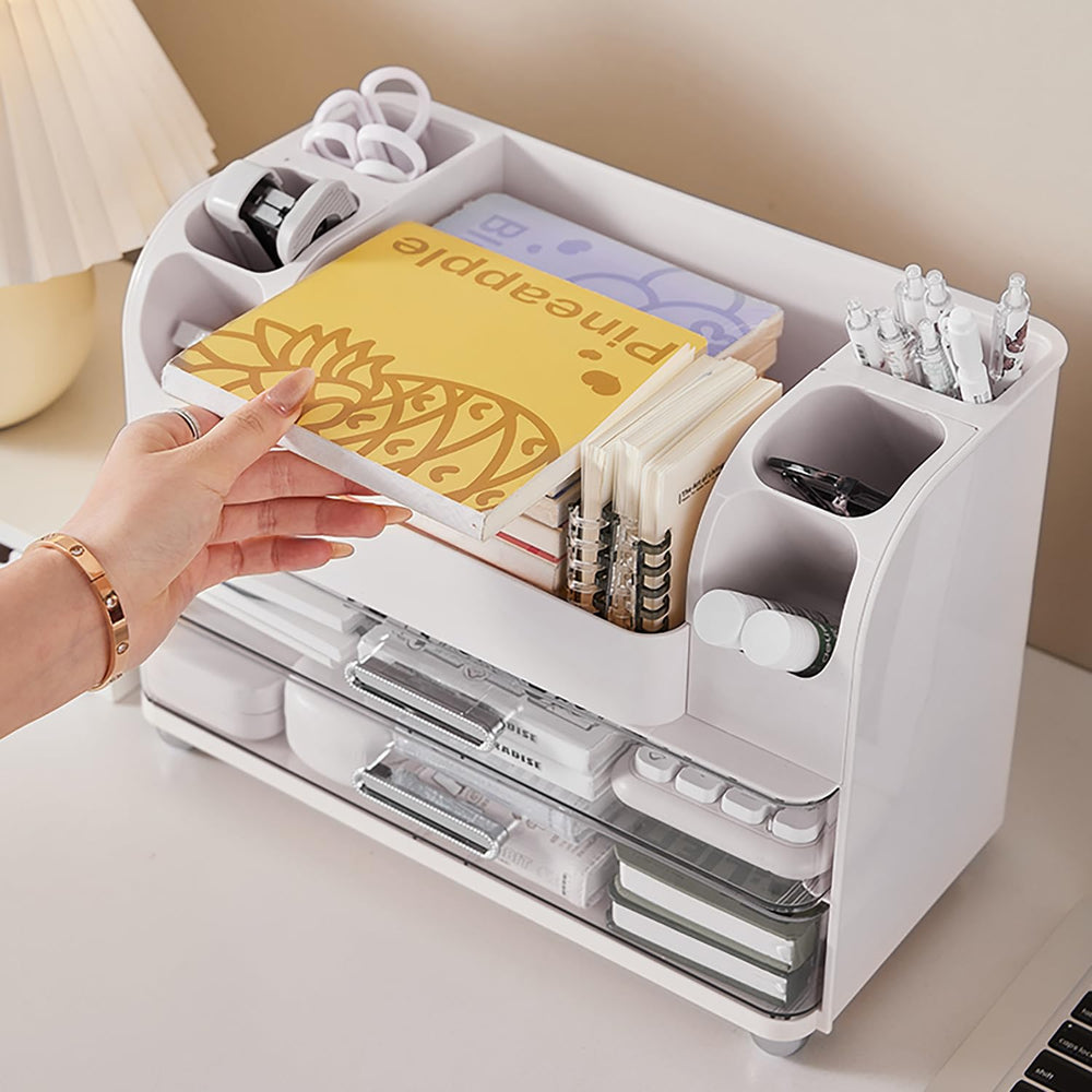 Heaime makeup organizer in use on vanity shows elegant display and easy maintenance.