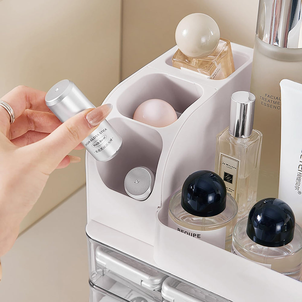 Heaime makeup organizer waterproof surface that wipes clean easily.