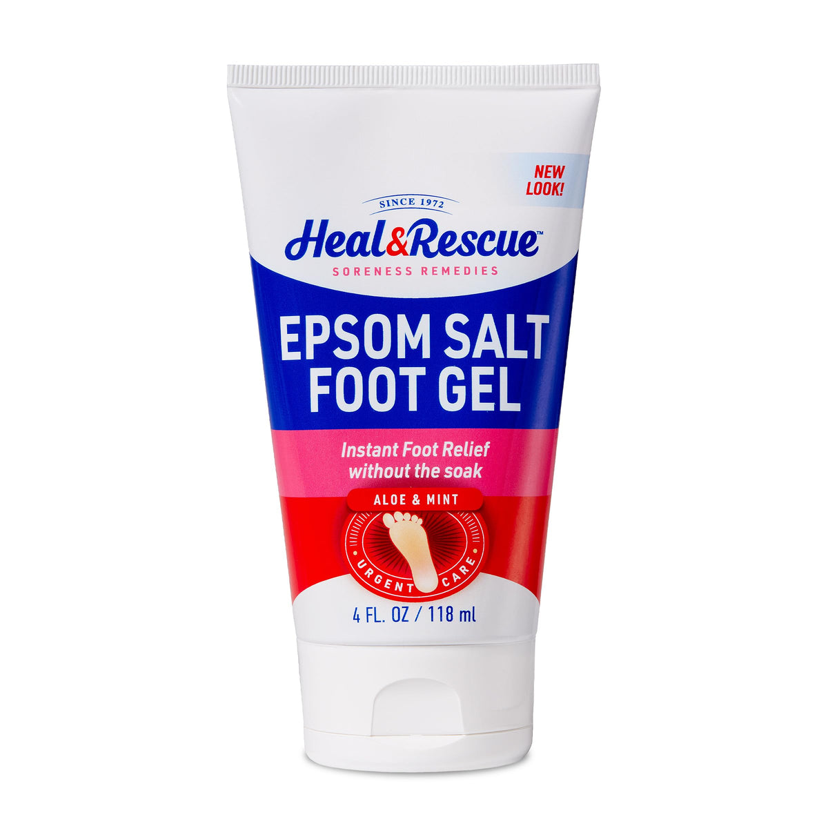 Heal&Rescue Epsom Salt Foot Gel bottle front view for instant foot relief