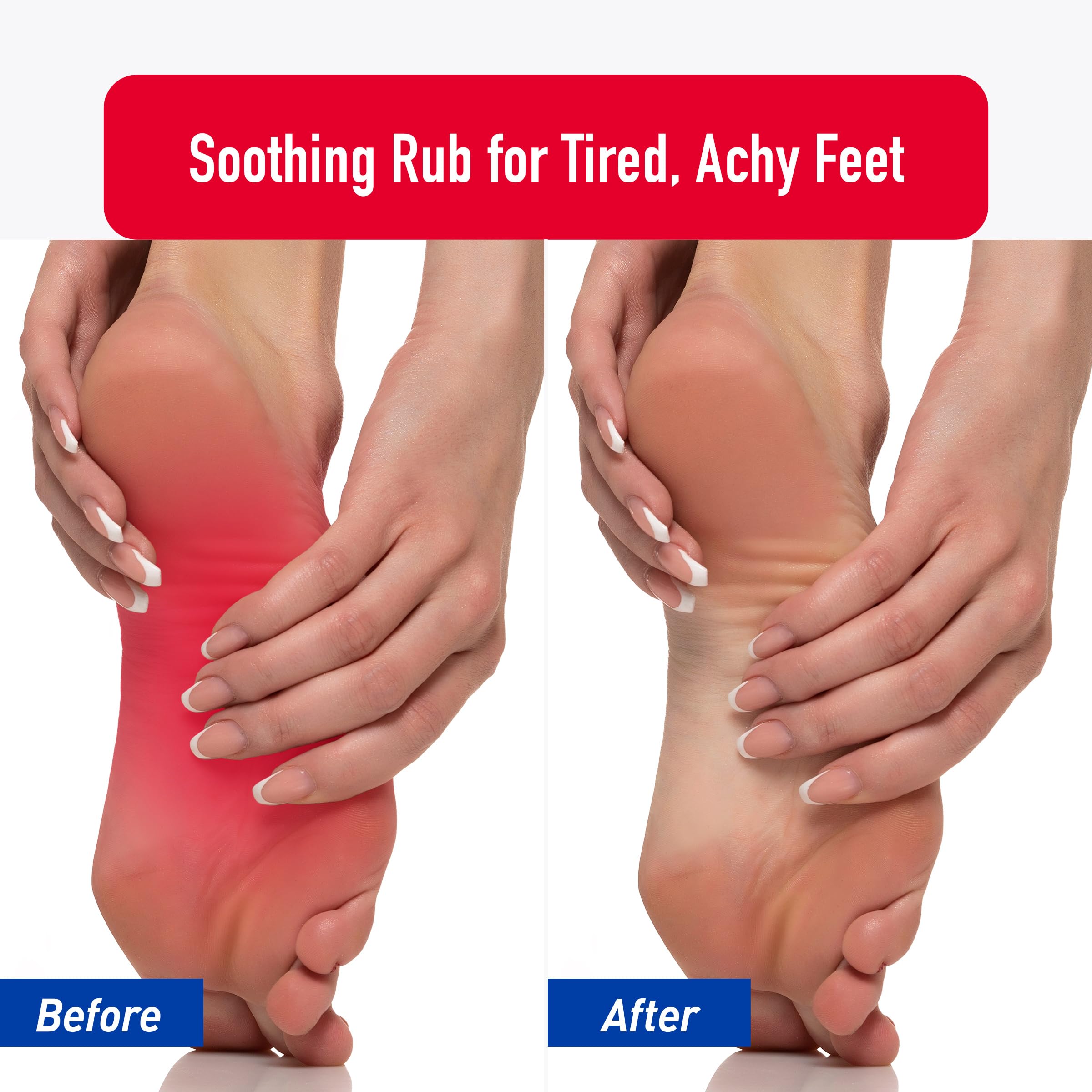 Heal&Rescue gel’s cooling peppermint oil on tired feet