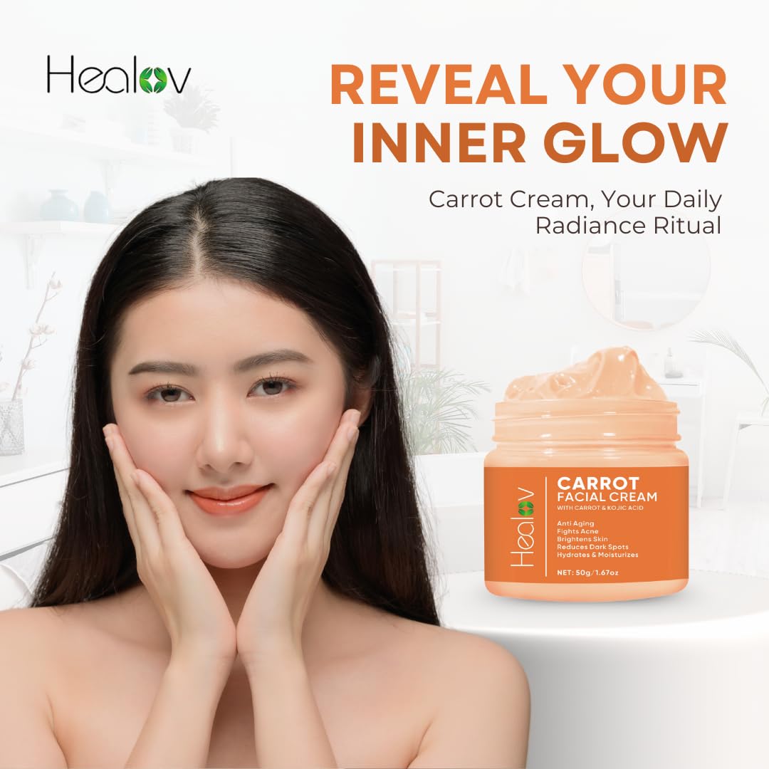 Healov Carrot Cream used as multi-use body lotion for brightness