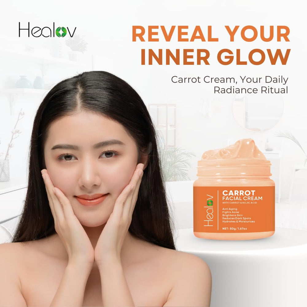Healov Carrot Cream used as multi-use body lotion for brightness
