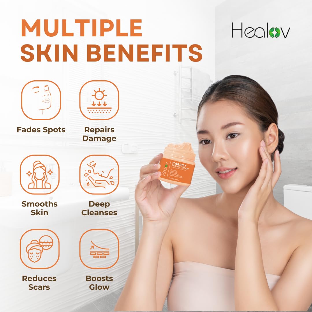 Healov Carrot Cream texture swirl highlights creamy hydration