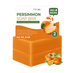 Healov Persimmon Soap Bar unwrapped showing natural texture and odor-fighting potential