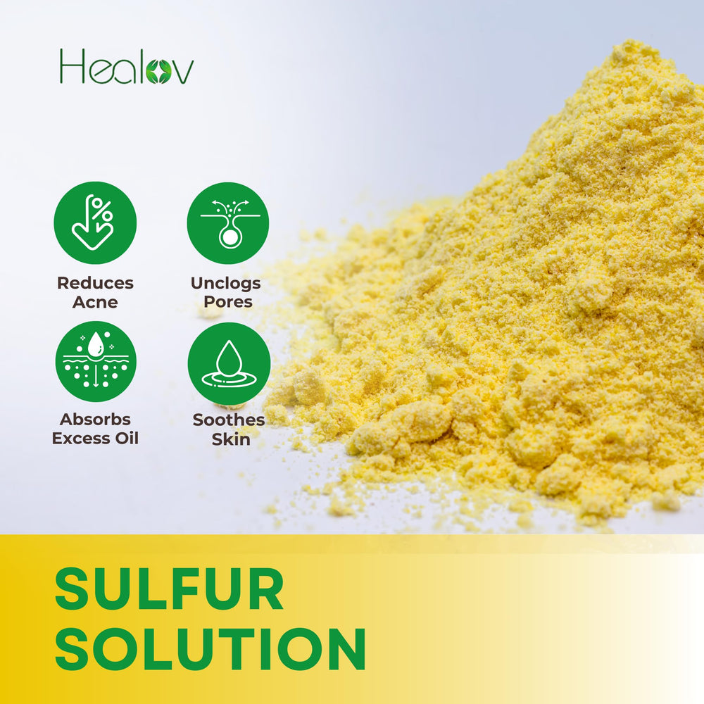 Healov sulfur mask after wash reveals refreshed, soothed skin