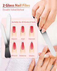 HealPure glass nail file small file for precise nail shaping.