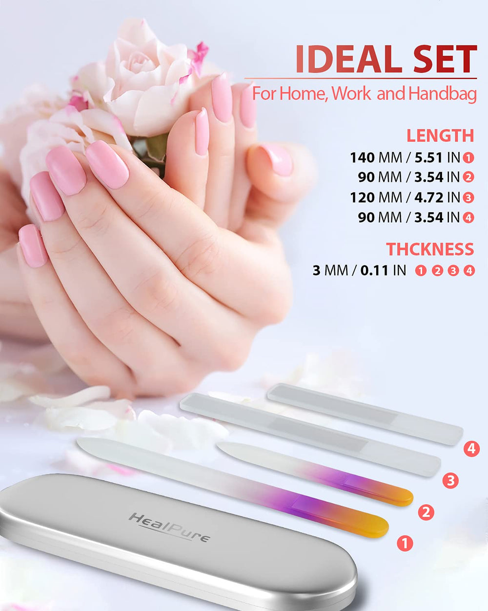 HealPure manicure tools case demonstrating organized portable kit.