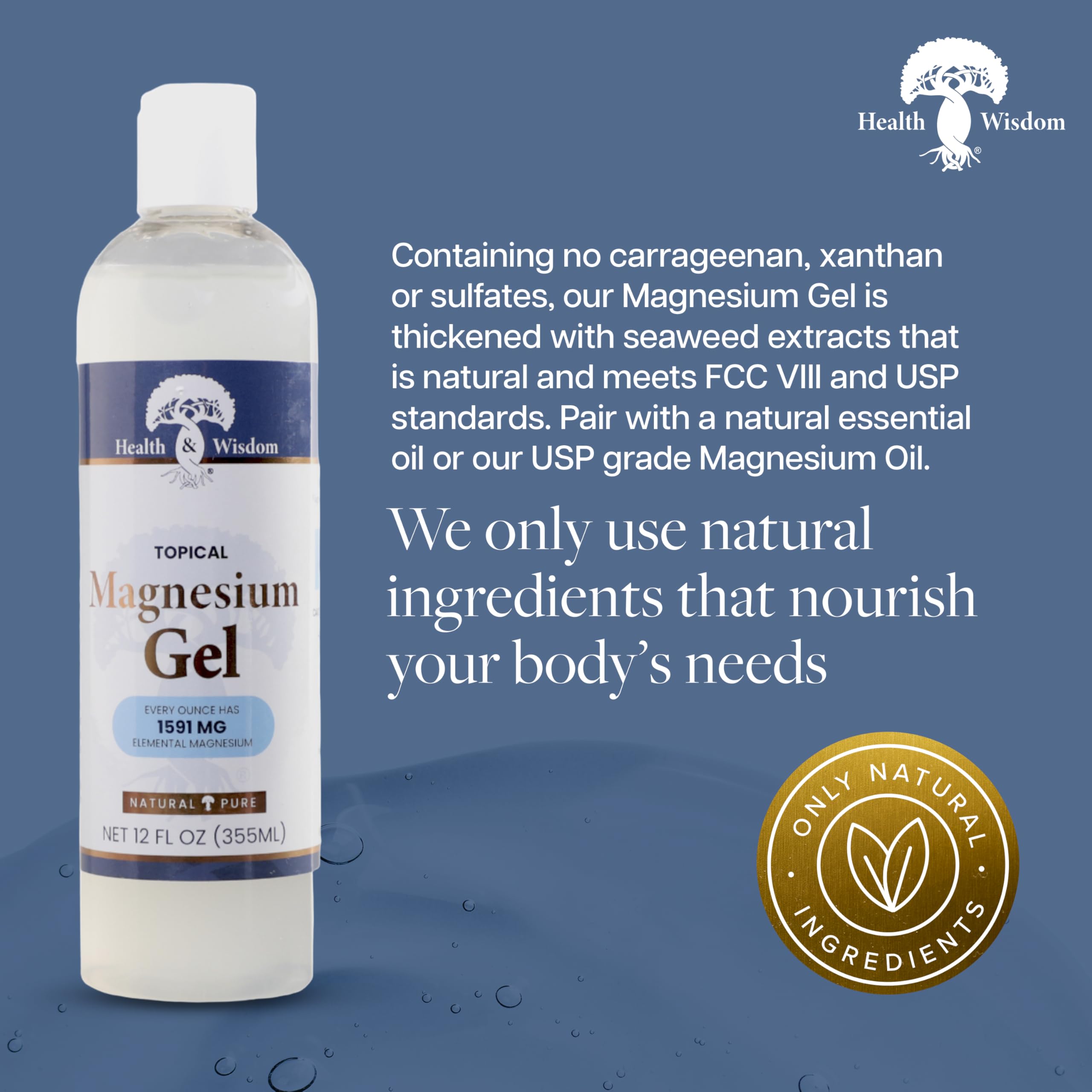 Health and Wisdom magnesium gel application on skin shows quick absorption.
