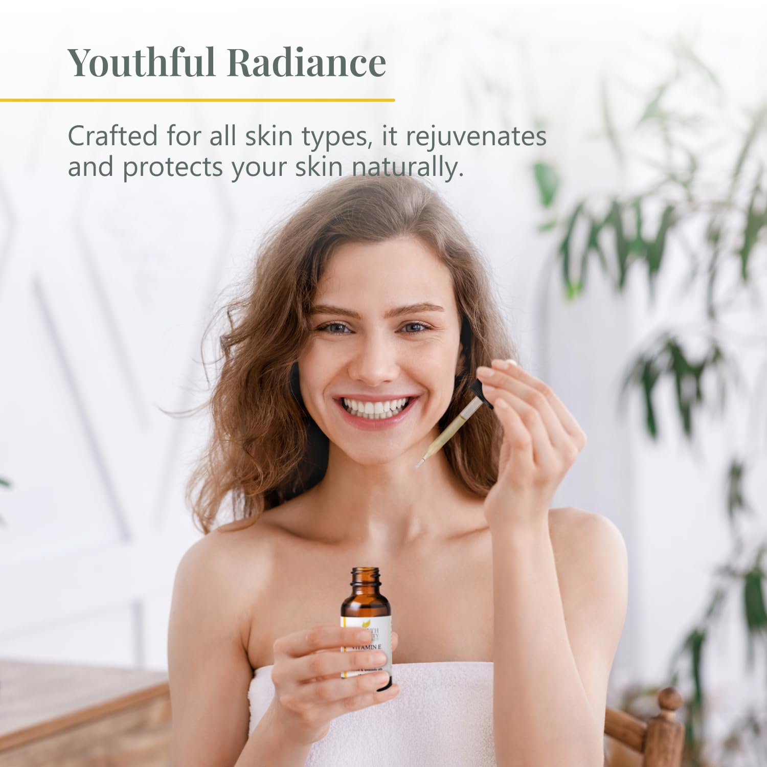 Health Priority Naturals unscented Vitamin E oil 1oz bottle for face care.