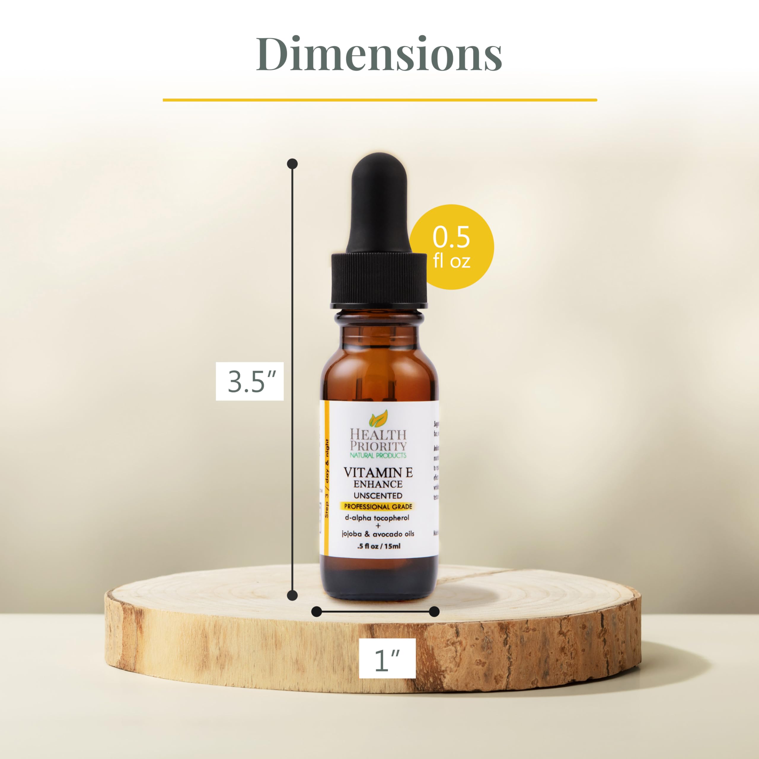 Health Priority Naturals Vitamin E oil blends with jojoba and avocado for nourishing skin and hair.
