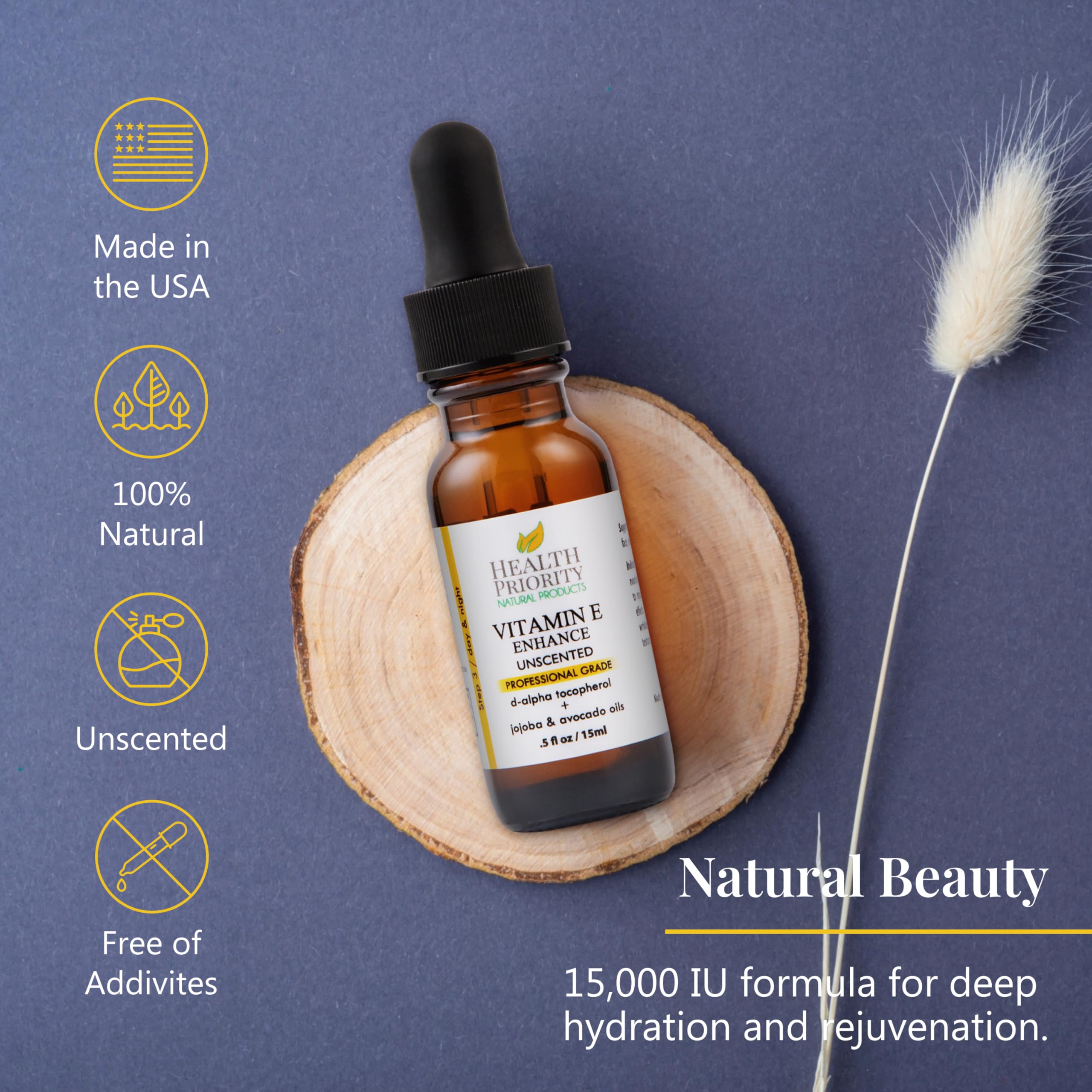 Health Priority Naturals Vitamin E oil in skincare routine for radiant, refreshed skin.