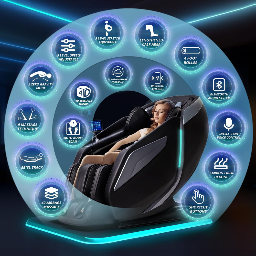 HealthRelife 4D chair with SL Track guide for customized alignment and comfort