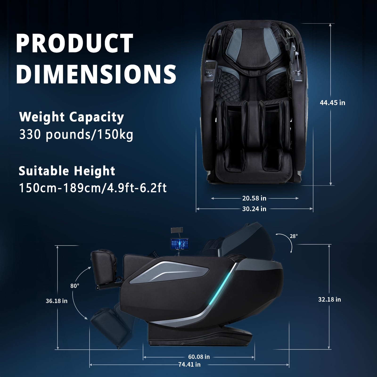 HealthRelife 4D chair in zero gravity position supports spine and breathing