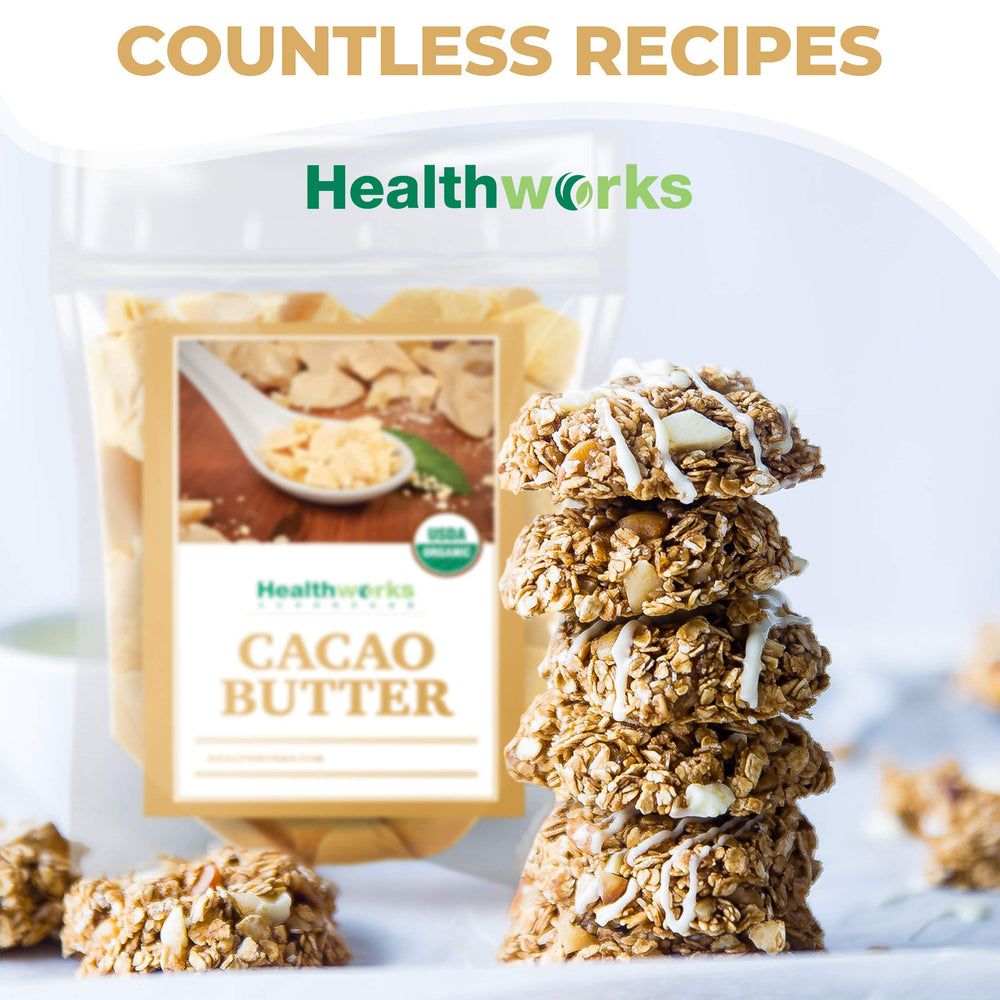 Healthworks cacao butter keto-friendly use for vegan desserts.