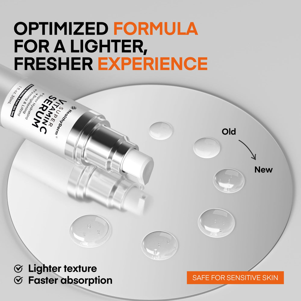 HealthyDerm caffeine-bakuchiol-energy-skin signals refreshed, energized appearance and improved texture.