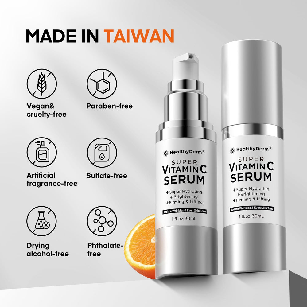 HealthyDerm serum-texture-swatch reveals silky, non-greasy finish on skin.