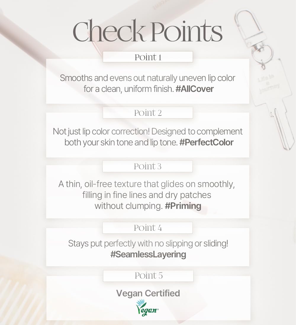 Heart Percent Dote On Mood All Cover Lip Base application closeup showing silky, lightweight texture