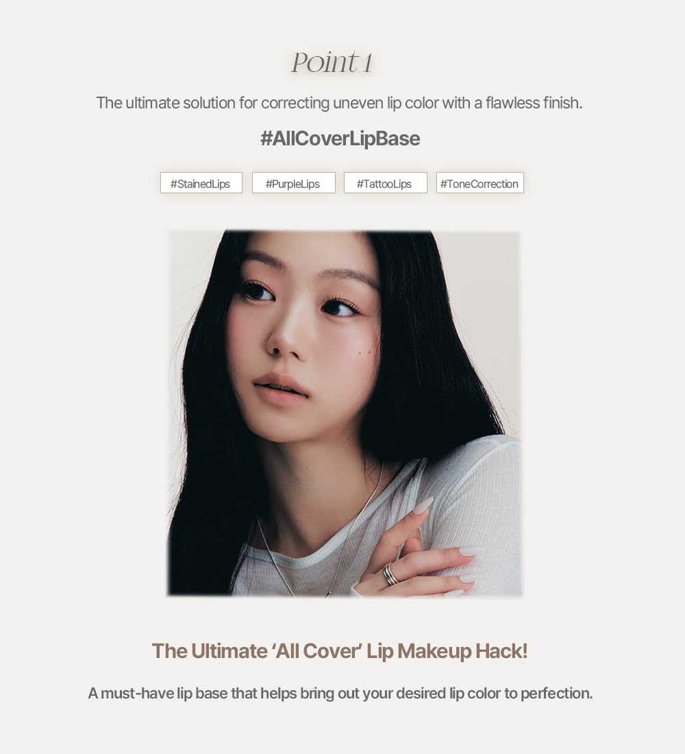 Heart Percent Dote On Mood All Cover Lip Base packaging showcases clean, travel-friendly design