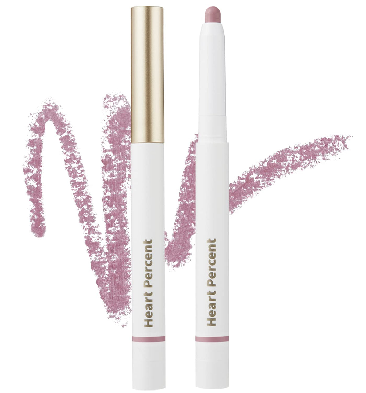 Heart Percent Dote On Mood Lip Pencil Cloudy Mauve swatch shows long-lasting, blendable color.