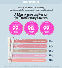 Heart Percent Dote On Mood Lip Pencil retractable tip close-up for precise application.