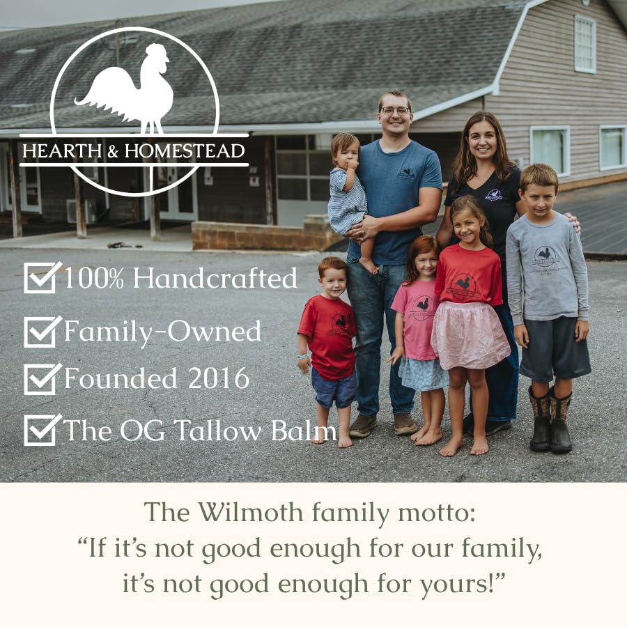 Hearth and Homestead label emphasizes USA regenerative farming supporting mindful skincare.