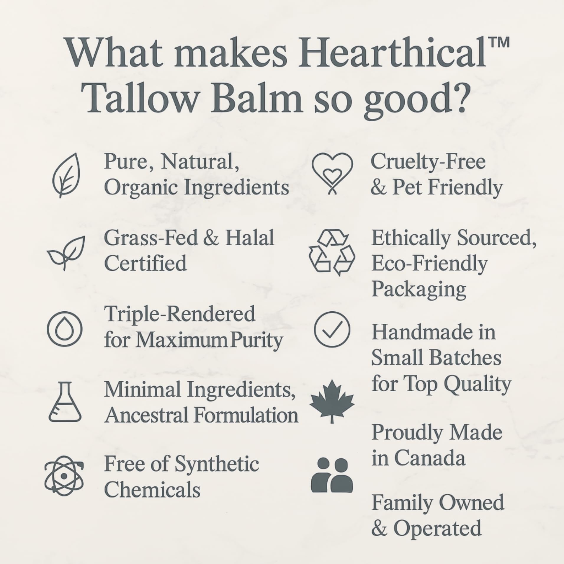Hearthical Just Tallow texture shot shows balm melting for easy absorption