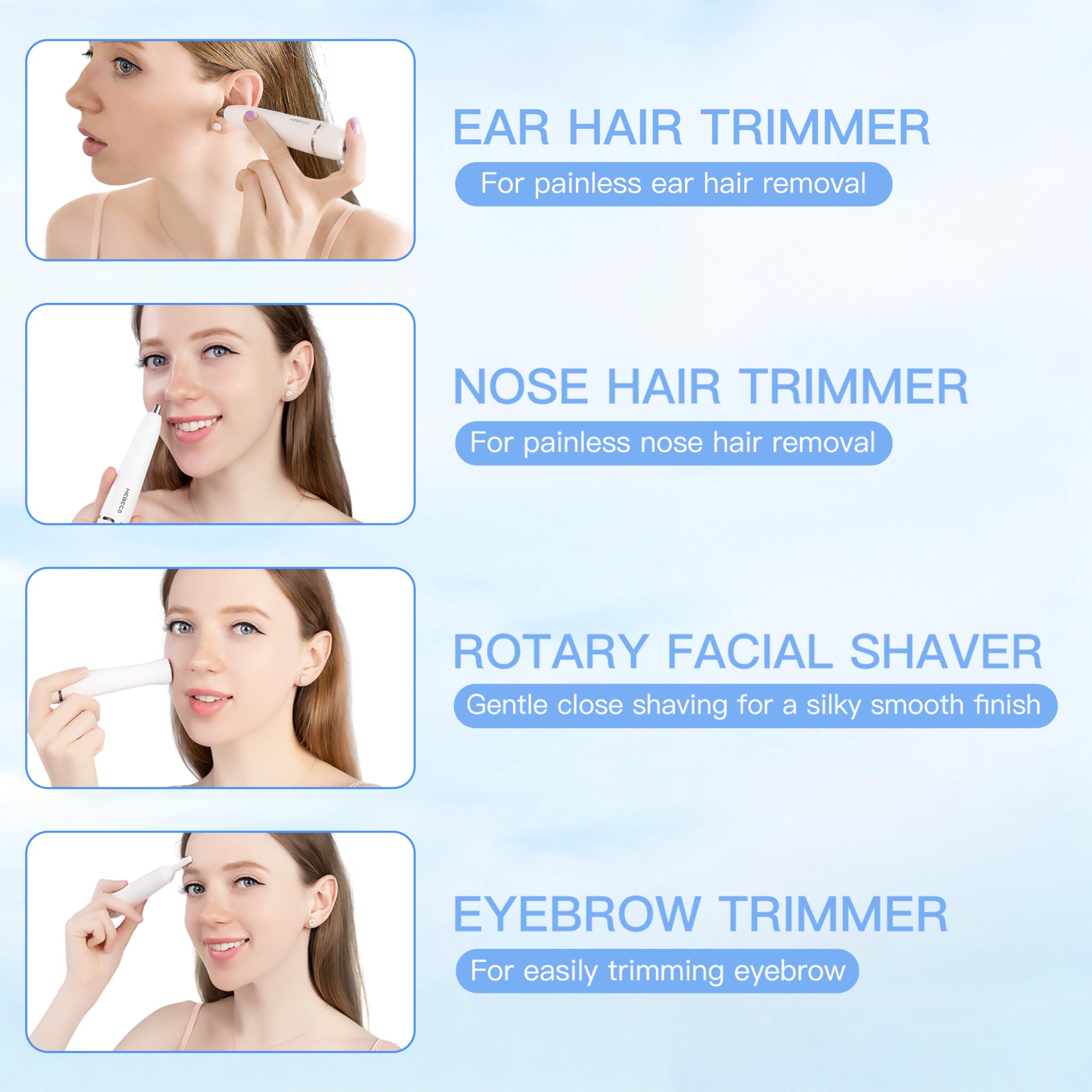 HEBECA eyebrow-trimmer detail-cut for precise brow shaping.