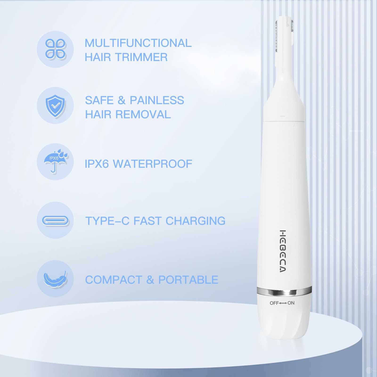 HEBECA eyebrow-trimmer detail for defined, tidy brows