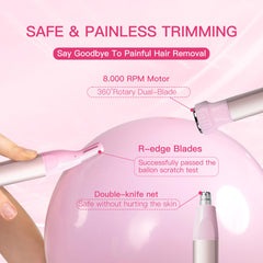 HEBECA Waterproof clipper head image highlights easy cleaning under running water.