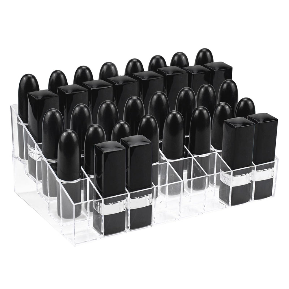 Hedume organizador de maquillaje, acabado transparente, facilita ver productos al instante.