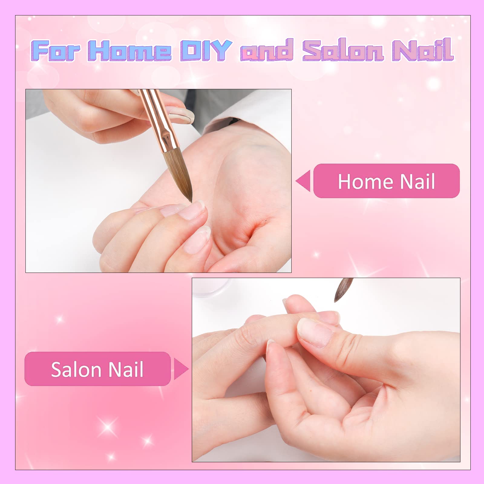 heemeei acrylic nail brush features a durable gradient handle for better control.