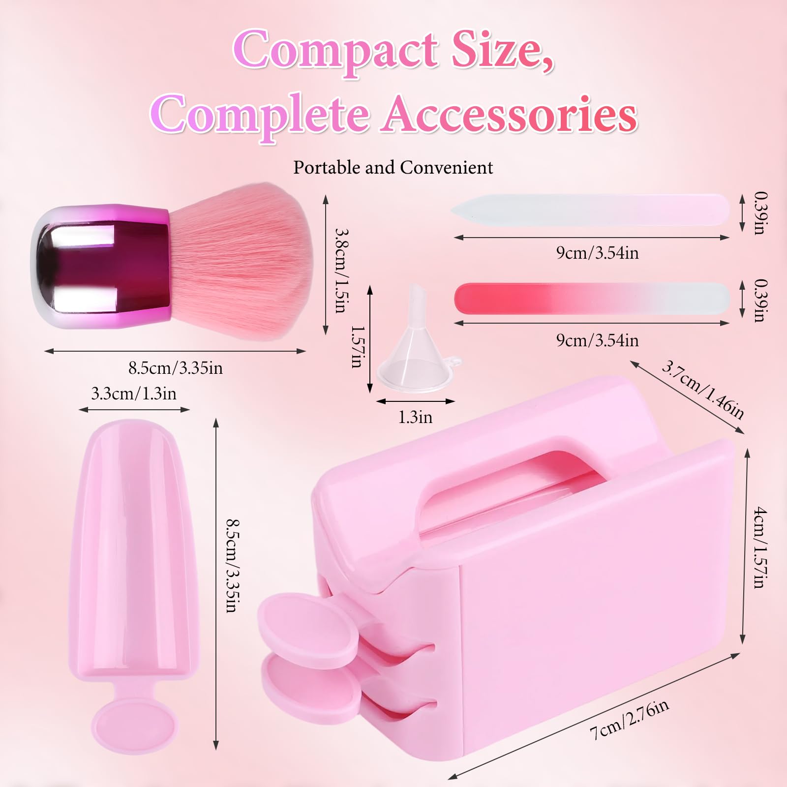heemeei dip powder tray dual compartments close-up shows spill-free powder collection.