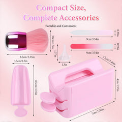 heemeei dip powder tray dual compartments close-up shows spill-free powder collection.