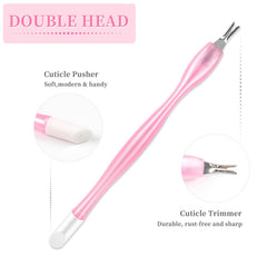 heemeei plastic handle cuticle pusher with comfortable non-slip grip.
