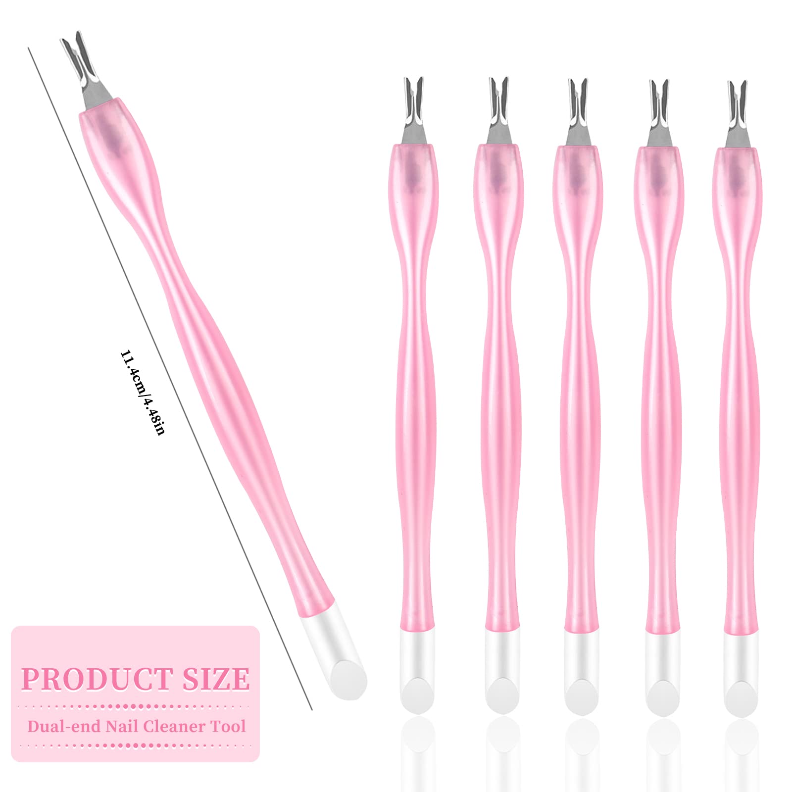 heemeei rubber cuticle fork closeup showing flexible tip for gentle use.