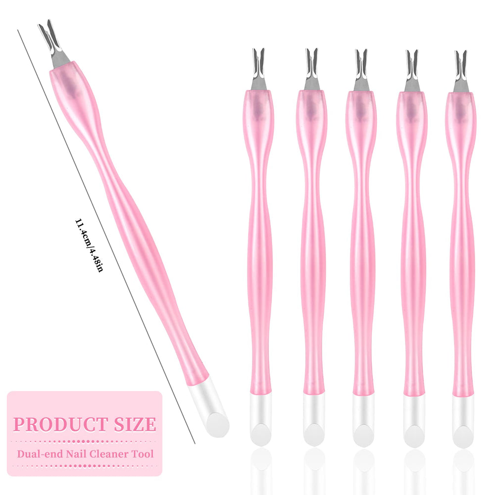 heemeei rubber cuticle fork closeup showing flexible tip for gentle use.