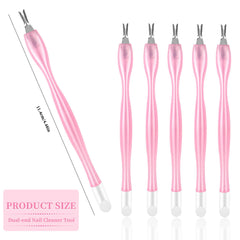 heemeei rubber cuticle fork closeup showing flexible tip for gentle use.