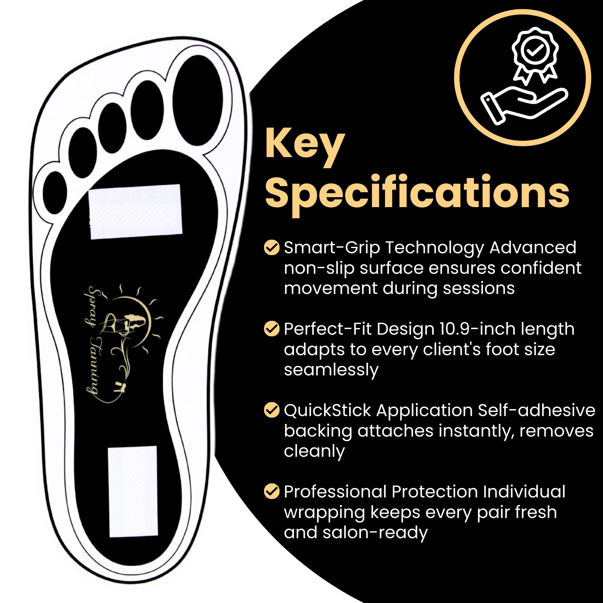 Easy-apply cardboard HeeStar pads provide protective, hygienic slip-free wear on feet.