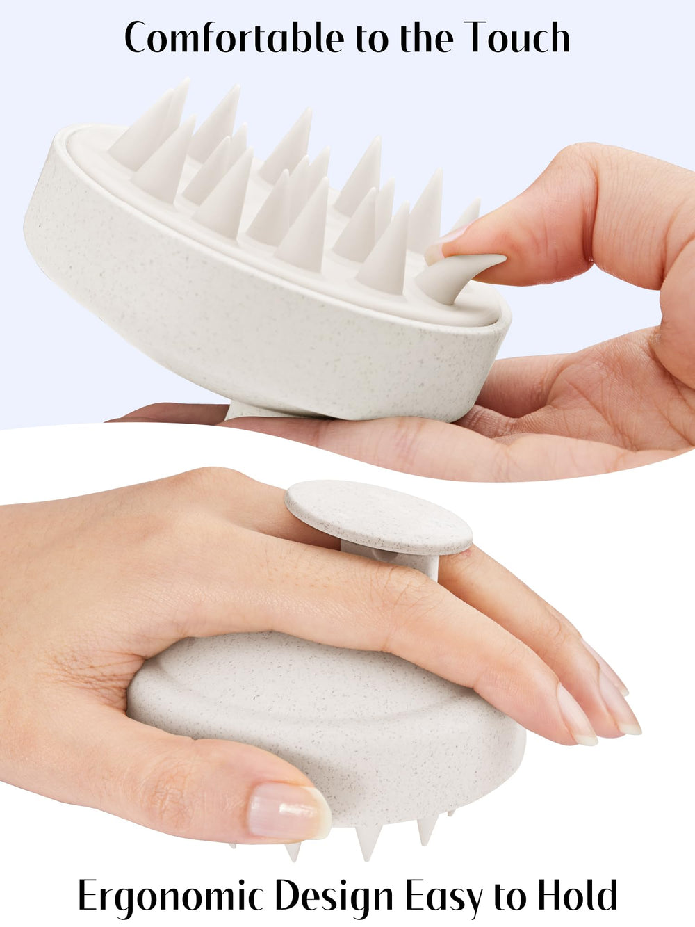 HEETA dandruff-control demo shows gentle cleansing to refresh the scalp.