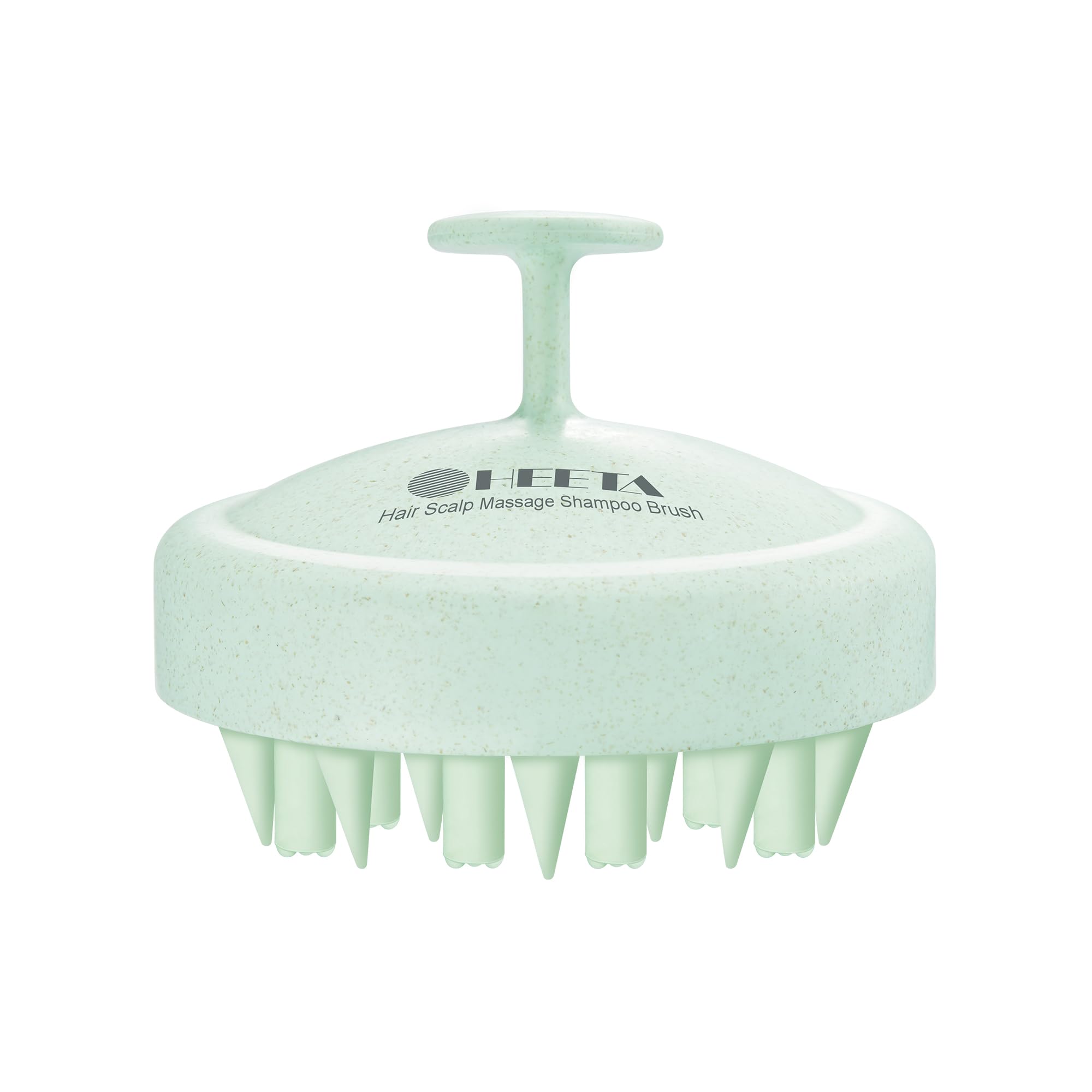 HEETA scalp brush shown for wet and dry use in routine