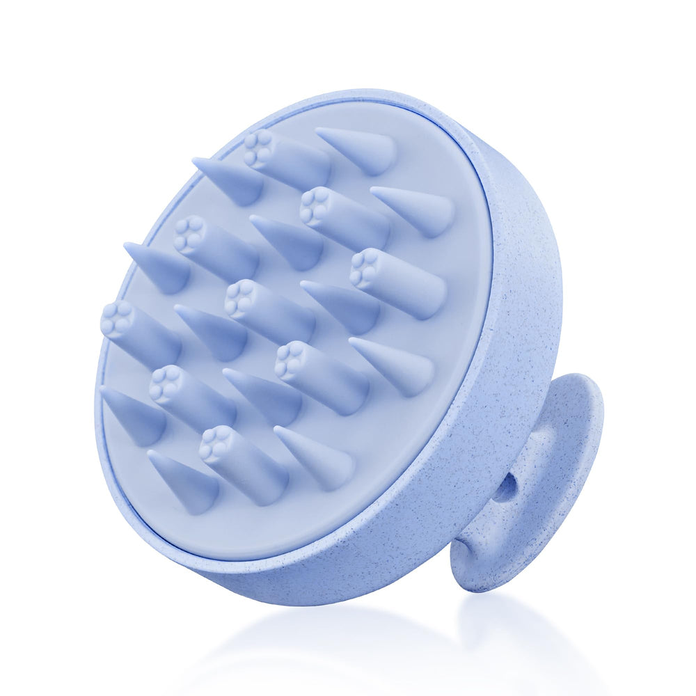 HEETA hair scalp massager with palm ergonomic design for comfortable, controlled cleansing.