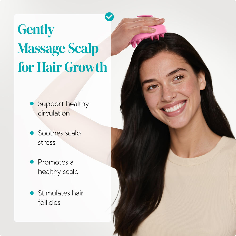 HEETA massager close-up with three-length silicone bristles for gentle cleansing