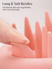 HEETA integrated silicone design highlights durable, hygienic scalp exfoliation.