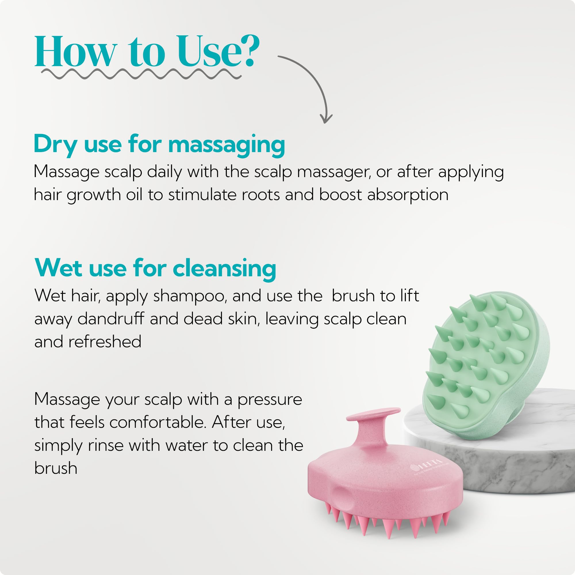 HEETA scalp massager 2-pack demonstrating value for family use.