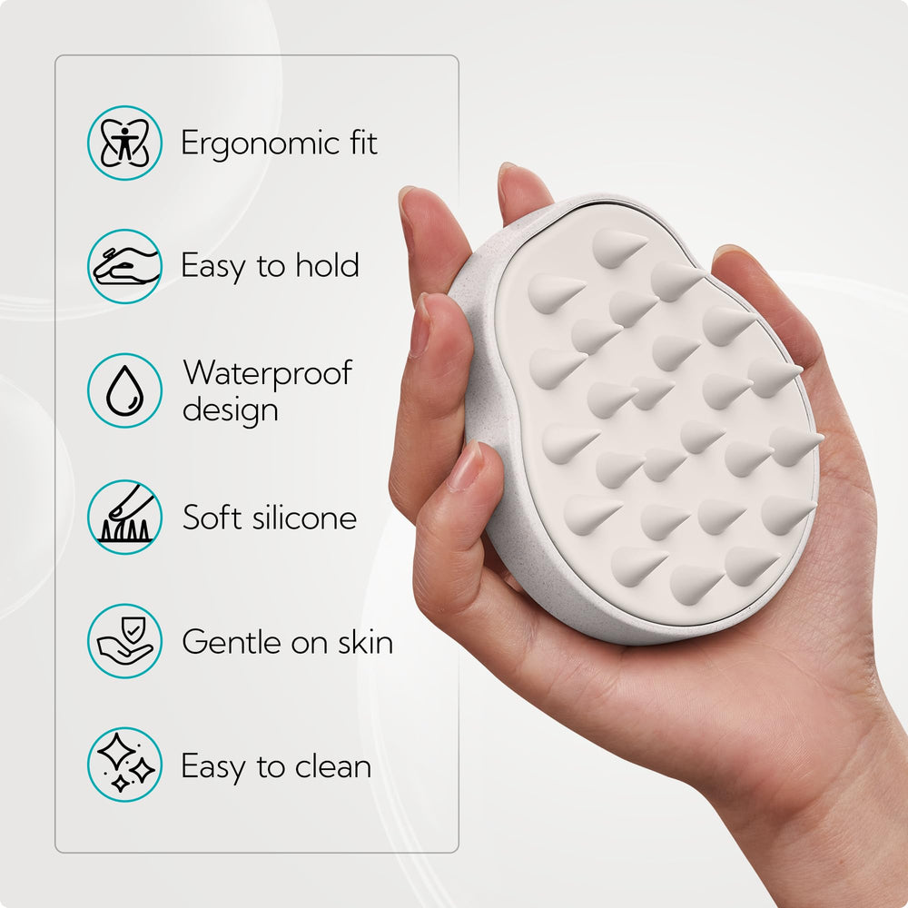 HEETA scalp massager exfoliation action promotes deeper cleansing and scalp refreshment.
