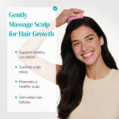 HEETA scalp massager green front view for even shampoo distribution.